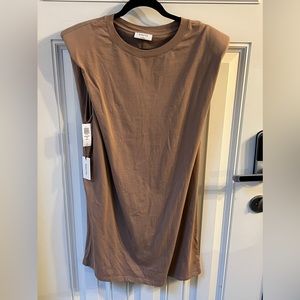 Babaton black shirt dress with shoulder pads clay size L